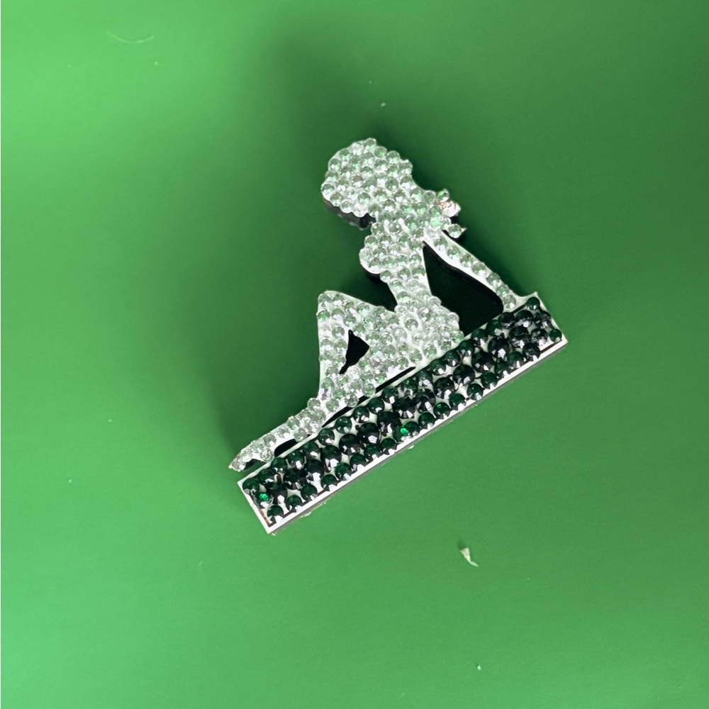 Silver and Black Crystal Silhouette Pool Marker